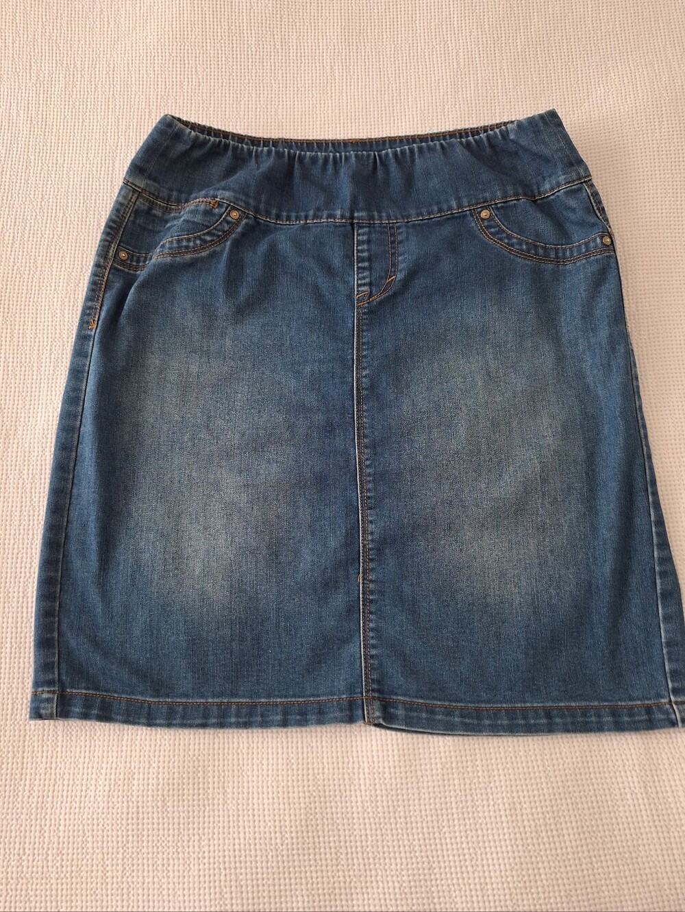 Style &Co S Stretch Denim Skirt Distressed